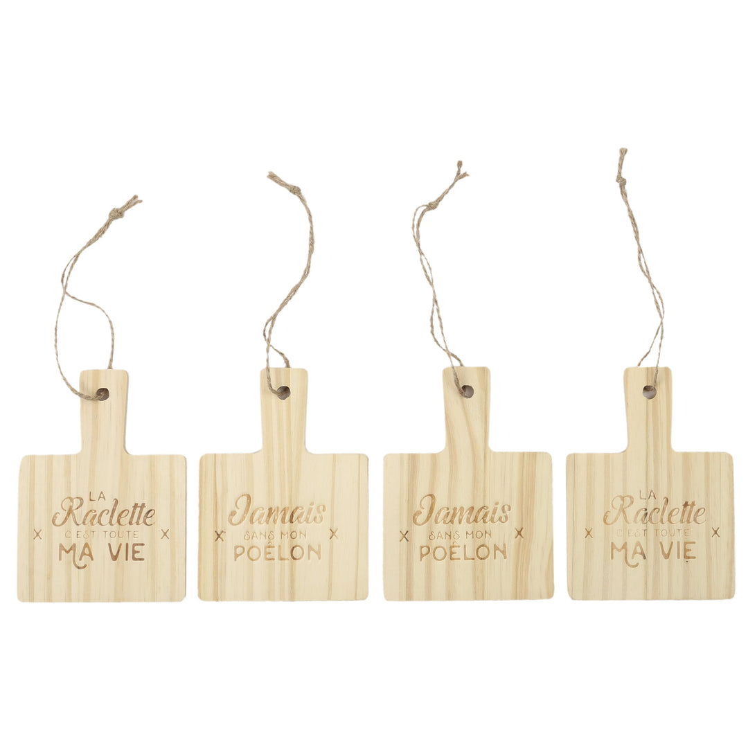 COOK CONCEPT KU6536 Pfannenablage aus Holz, 4 Stück, für Küche, zum Kochen, speziell für Grillplatte