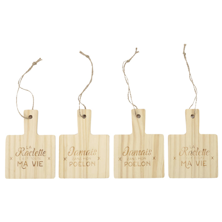 COOK CONCEPT KU6536 Pfannenablage aus Holz, 4 Stück, für Küche, zum Kochen, speziell für Grillplatte