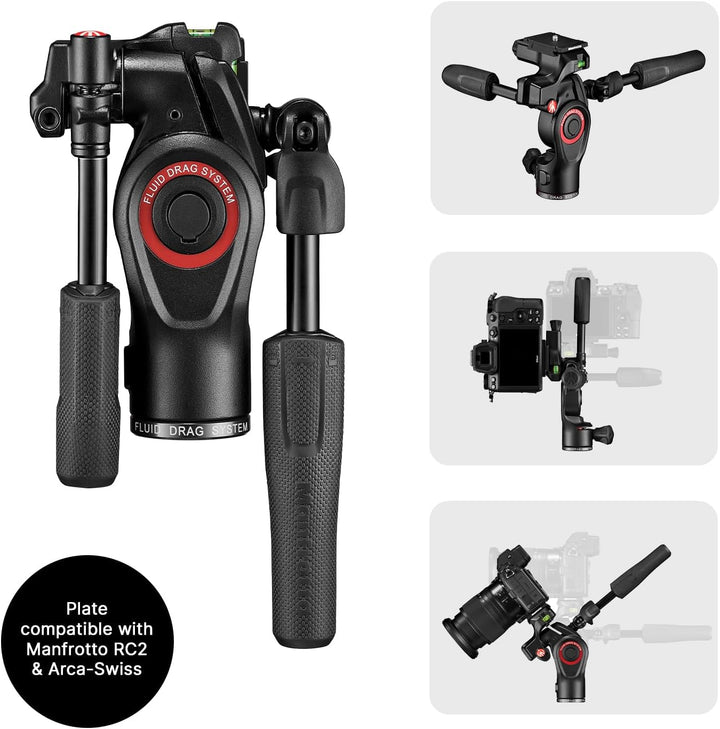 Manfrotto Befree Advanced 3-Way Tripod Kit, Tripod and Fluid Head in Aluminium for Cameras and Camco