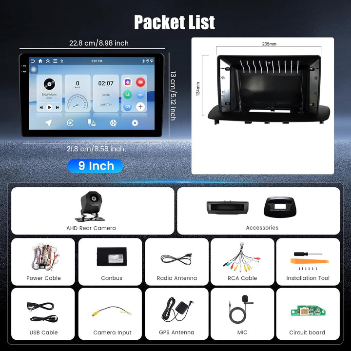 Hikity 4+64G Autoradio Android 15 für Renault Megane 3 2009-2014, 9" Incell Bildschirm Radio mit Wir