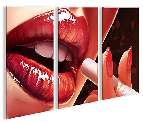 islandburner Bild Bilder auf Leinwand Lips Lippen XXL Poster Leinwandbild Wandbild Art up Your Life