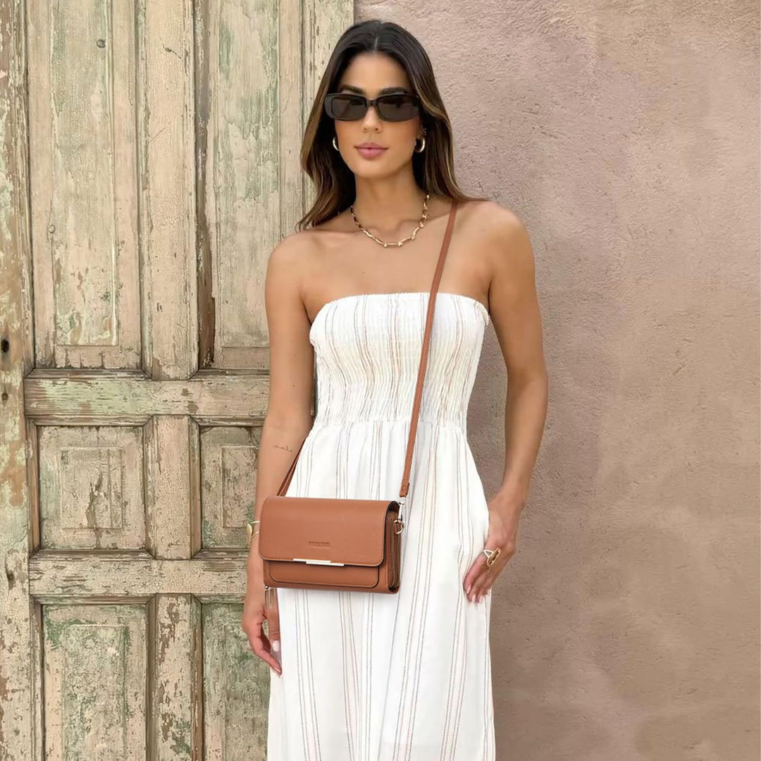 Roulens Klein Handy Umhängetasche,Damen Kleine Umhängetasche,PU Leder Crossbody Schultertasche Reise