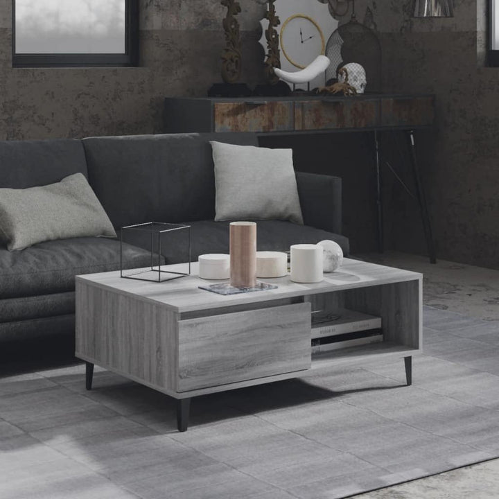 WIFESE Couchtisch mit Offenes Fach 90x60x35 cm Beistelltisch Holz Modernes Design Wohnzimmertisch Kl