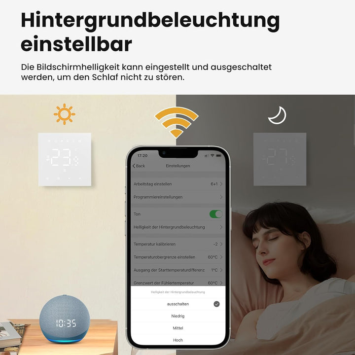 MIUCDA Smart Thermostat WLAN Wasser Fussbodenheizung Raumthermostat Digital Heizungsthermostat Kompa
