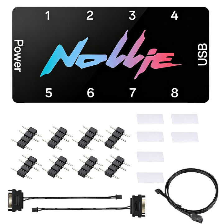 8-Port RGB Controller, ARGB Controller Sata Gespeister, 5V 3Pin ARGB Splitte, PC Beleuchtungs Hub