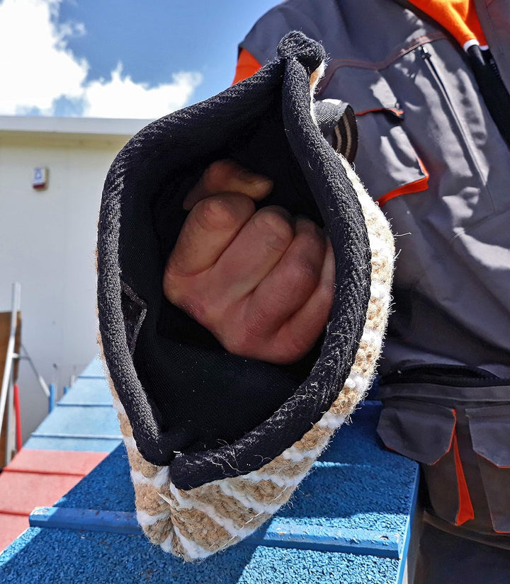 Dingo Gear Schutzärm mit Griff Handarbeit Universal Schutz für Training Hunde Natürliche Jute Härte