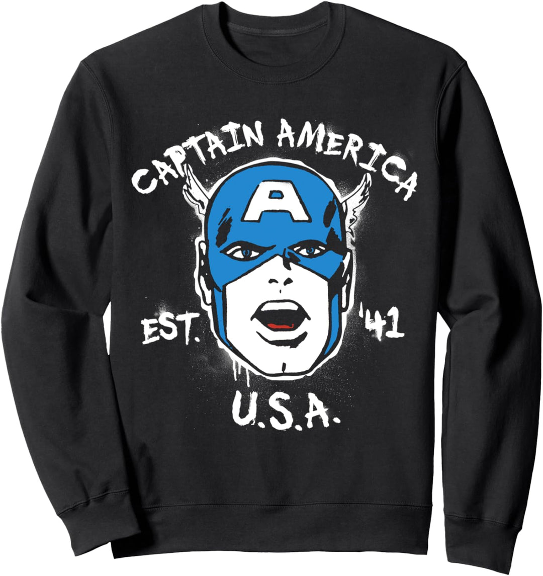 Marvel Captain America Est. '41 In USA Helmet Portrait Sweatshirt