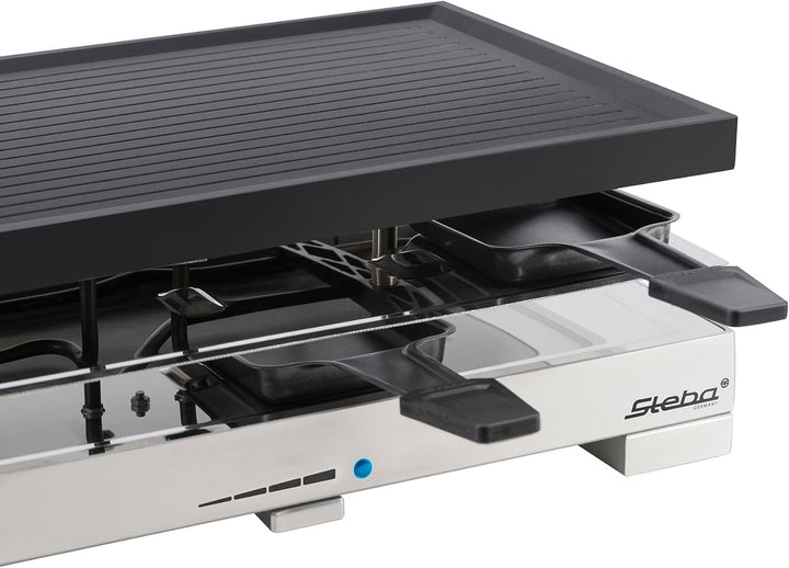 Steba RC 68 Premium Guss-Raclette mit Pfännchenablage, 8 Personen, Alloy Steel, 1 Liter, Multicolour