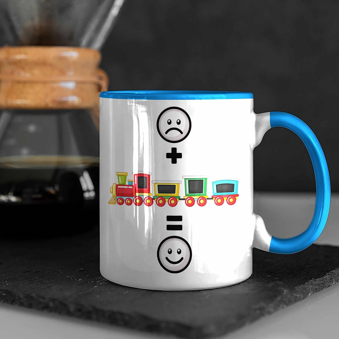 Trendation - Eisenbahn Tasse Geschenk für Eisenbahner Modelleisenbahn :(+ Eisenbahner = :) Lustige G