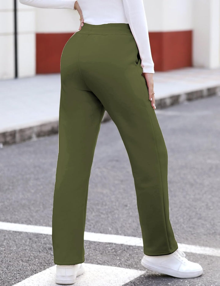 UMIPUBO Gefütterte Jogginghose Damen Warm Fleece Freizeithose Winter Thermo Fleecehose High Waist Sw