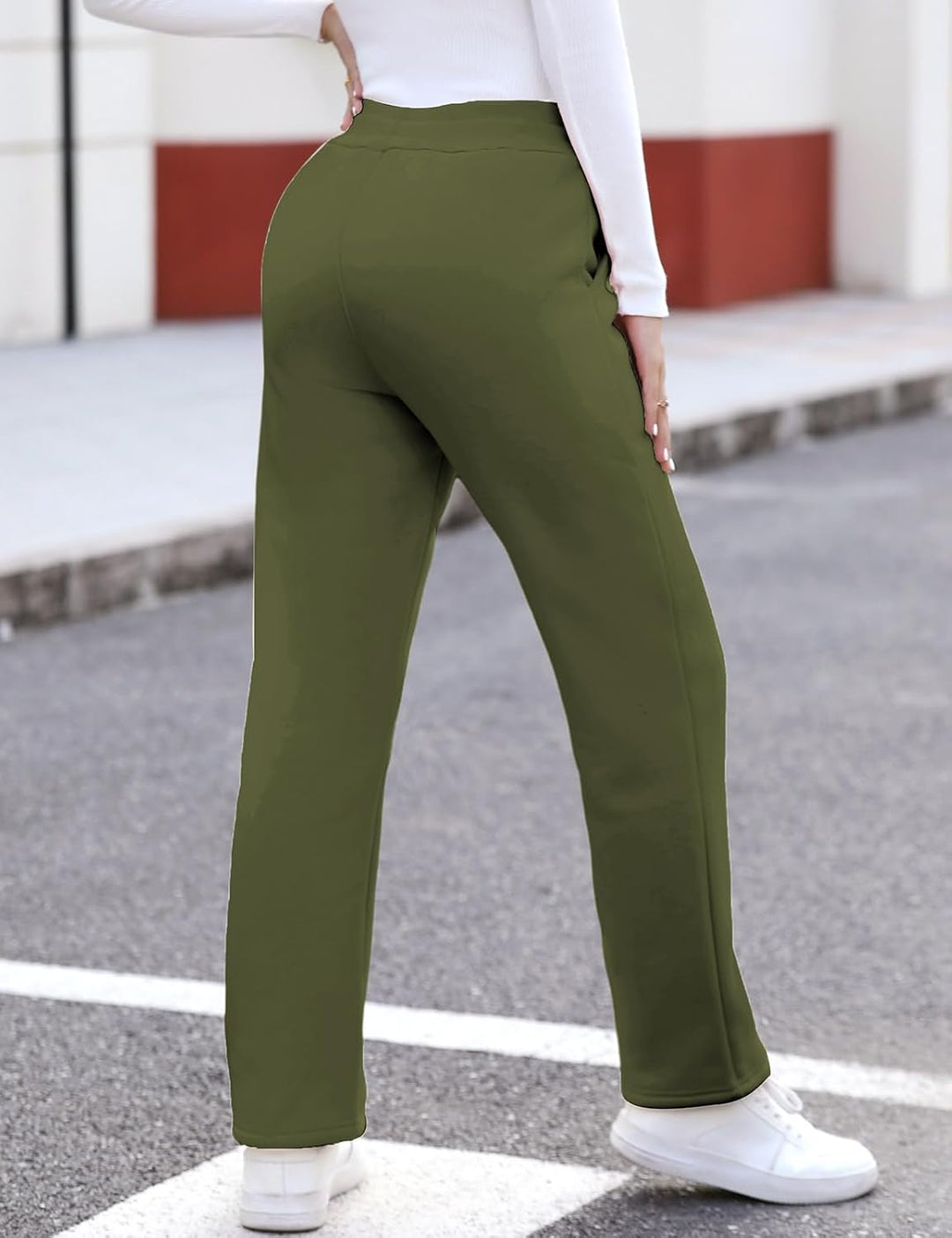 UMIPUBO Gefütterte Jogginghose Damen Warm Fleece Freizeithose Winter Thermo Fleecehose High Waist Sw