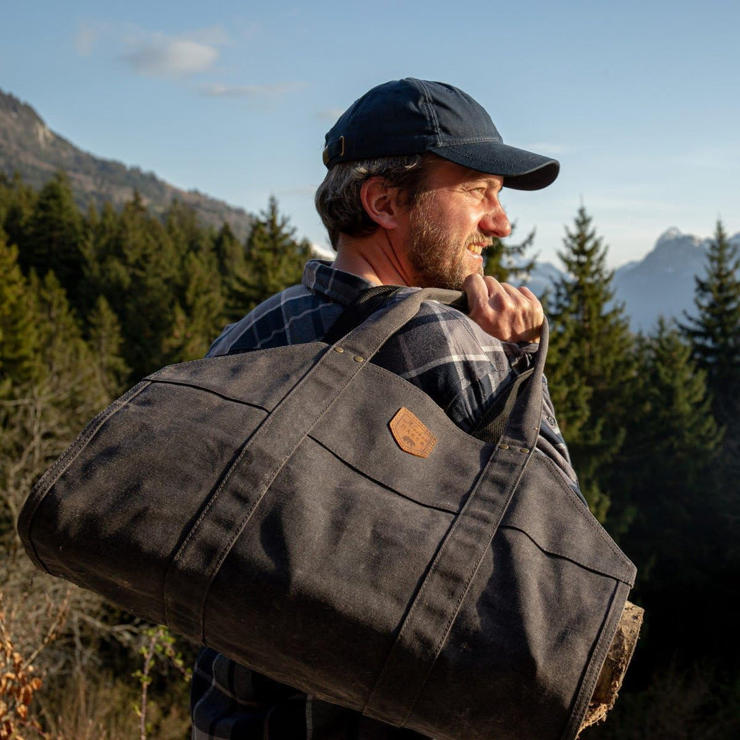 Lumberjack Holztasche aus gewachstem Canvas Farbe charcoal, Charcoal