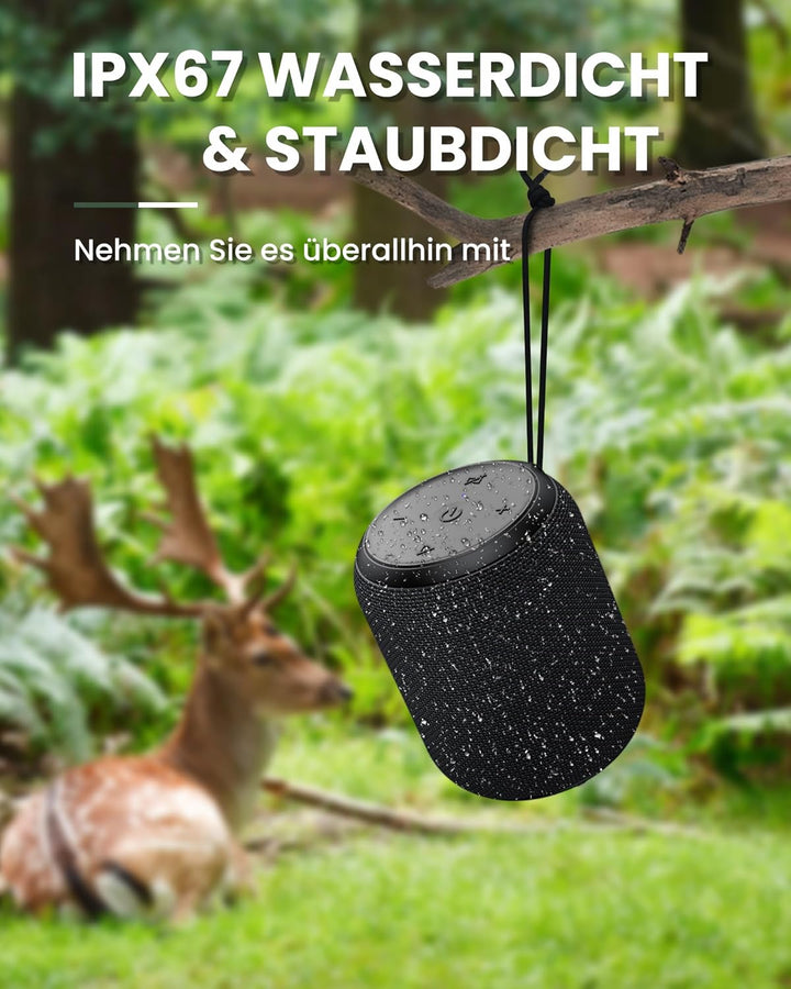 NOTABRICK Bluetooth Lautsprecher,Musikbox Bluetooth mit SD/TF Karte/AUX,Bluetooth Box mit IPX67 Wass
