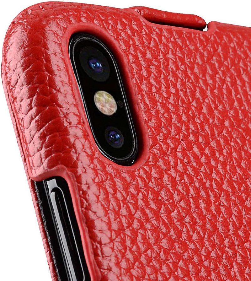 Edle Tasche für Apple iPhone XS und iPhone X / Case Aussenseite aus beschichtetem Leder / Schutz-Hül