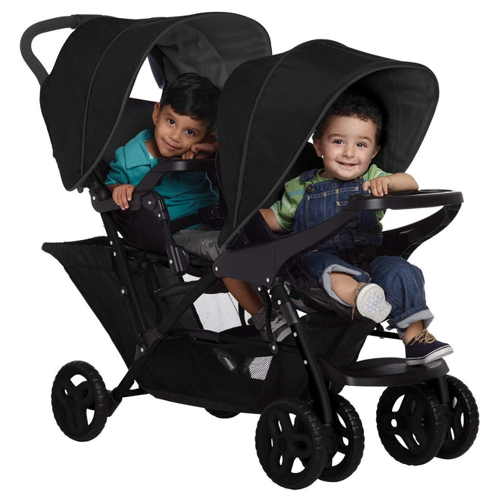 Graco Stadium Duo Geschwisterwagen, Zwillingswagen, 0-15 kg, grosser Staukorb, inkl. Snacktabletts,