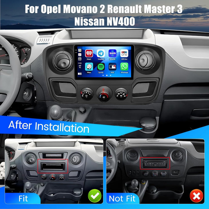 Hikity 4+64G Android 15 Autoradio für Opel Movano 2 / Renault Master 3 / Nissan NV400， 10.1" Incell