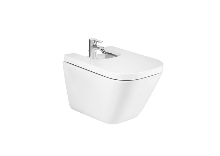 Roca, The Gap,SQUARE Bidet ohne Deckel mit verdeckten Befestigungen, Weiss, 350 mm x 540 mm x 400 mm