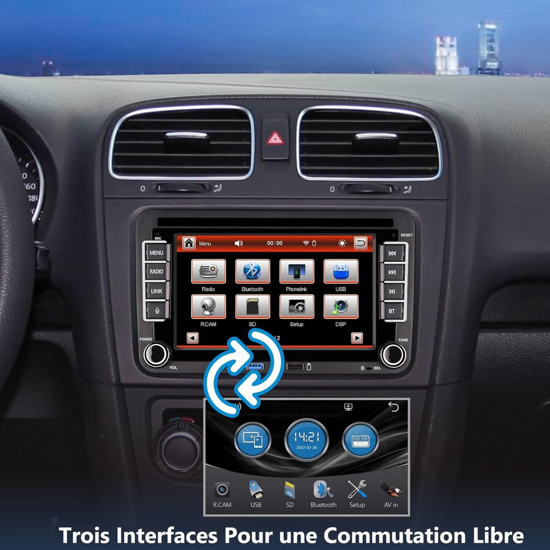 HLLECARMO VW Autoradio mit 7 Zoll Bildschirm Kompatibel mit Wireless CarPlay & Android Auto für VW G