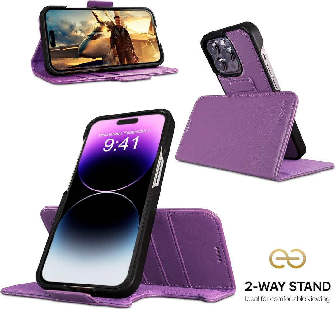Dreem Fibonacci iPhone 14 Pro Max Brieftaschen-Etui / 2-in-1 stossfestes Etui und abnehmbares Folio