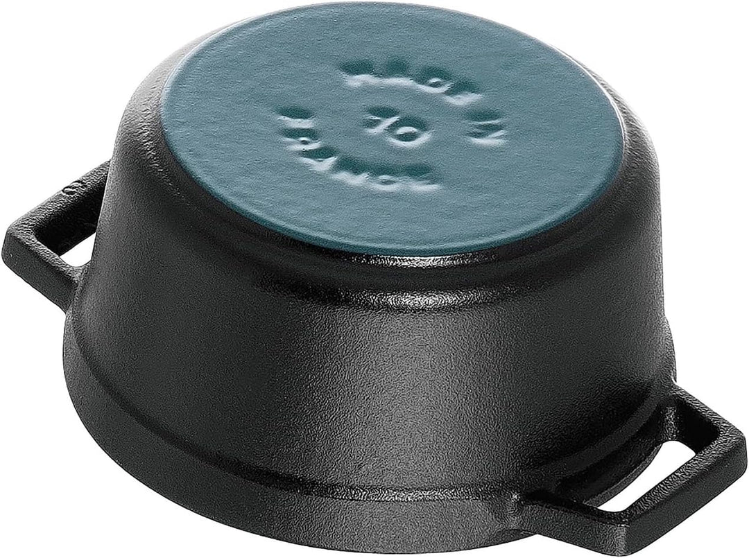 Staub 40500-101-0 Mini Cocotte, rund mit Deckel 10 cm, 0,25 L, induktionsgeeignet, mit mattschwarzer