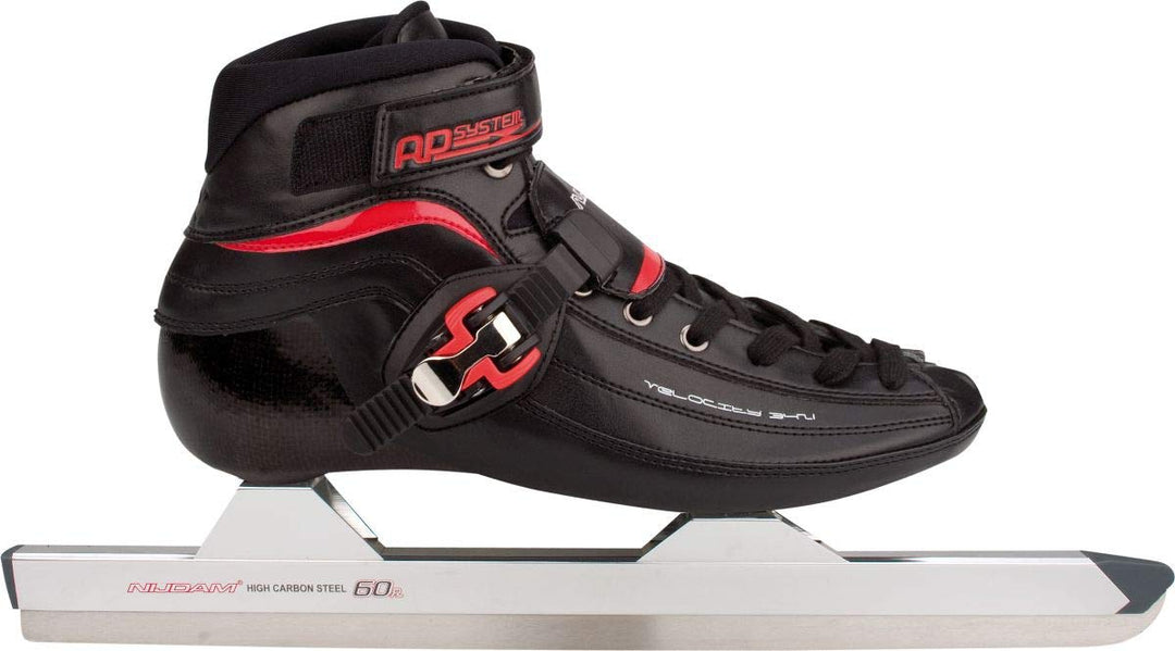 Schreuders Sport Unisex Nijdam Pro-line Heat Moldable Carbon Speed Skate, Schwarz/Rot, Gr 43 schwarz