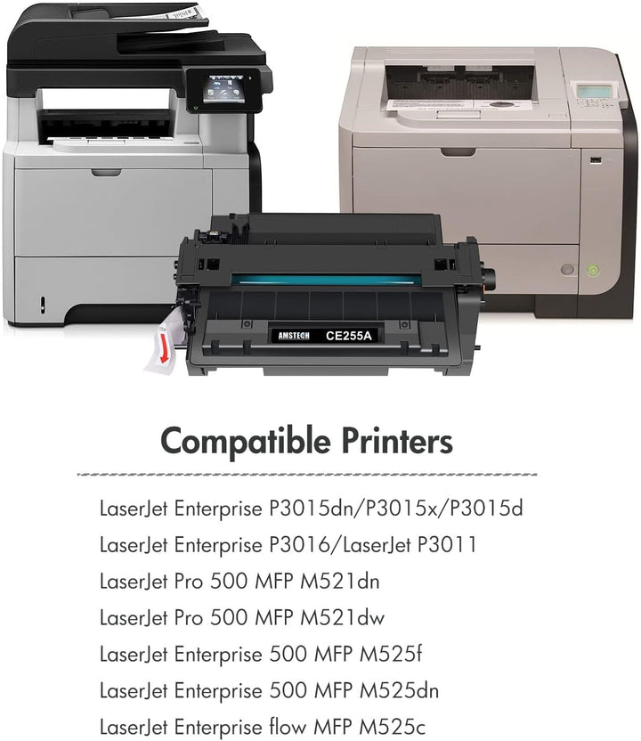55A CE225A Schwarz Toner Kompatibel als Ersatz für HP 55X CE255AD CE255X Laserjet Enterprise P3015DN