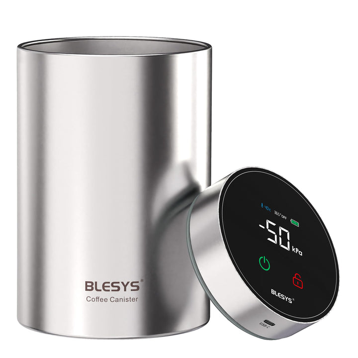 BLESYS Smarter Kaffee Vakuumbehälter Luftdichter, automatischer Lebensmittelbehälter aus Edelstahl m