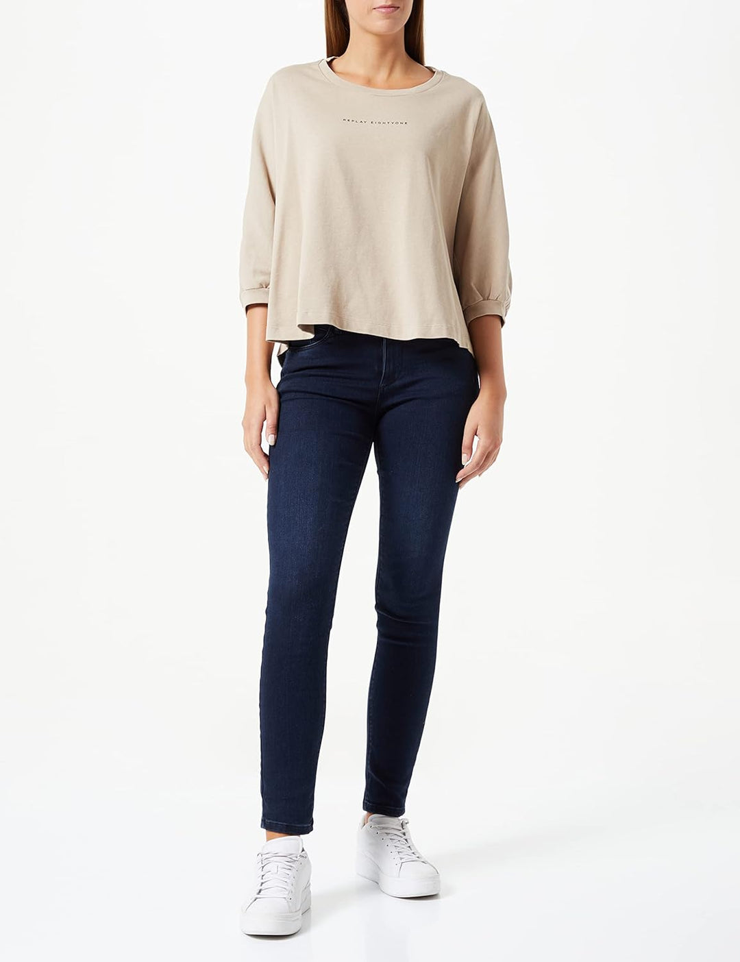 Replay Damen T-Shirt XXS 803 Light Mud, XXS 803 Light Mud
