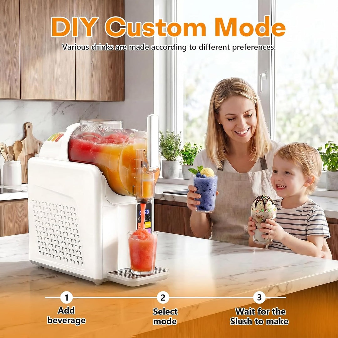 Slush Maschine eismaschine 2L Slushie,slushie maschine,Maschine mit LED-Display,7 voreingestellte Pr