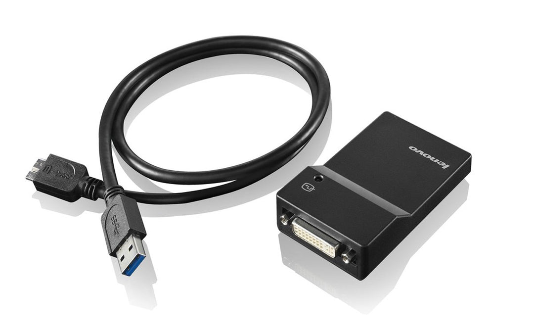 Lenovo USB 3.0 DVI/VGA Mon Adapter, Schwarz