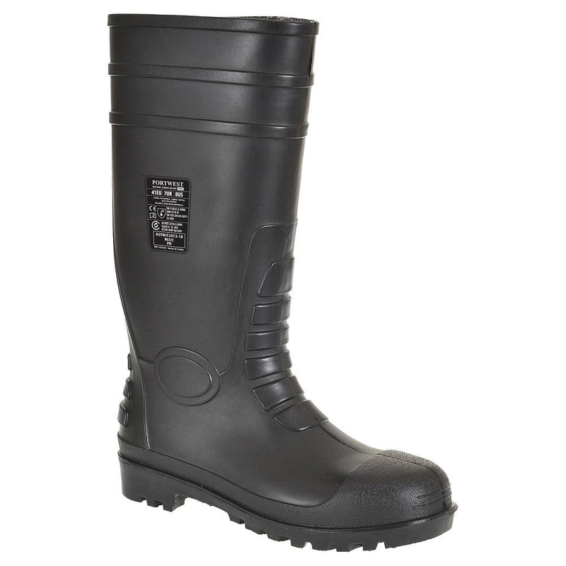 Portwest Total-Sicherheitsgummistiefel S5, Grösse: 49, Farbe: Schwarz, FW95BKR49 49 EU Schwarz, 49 E