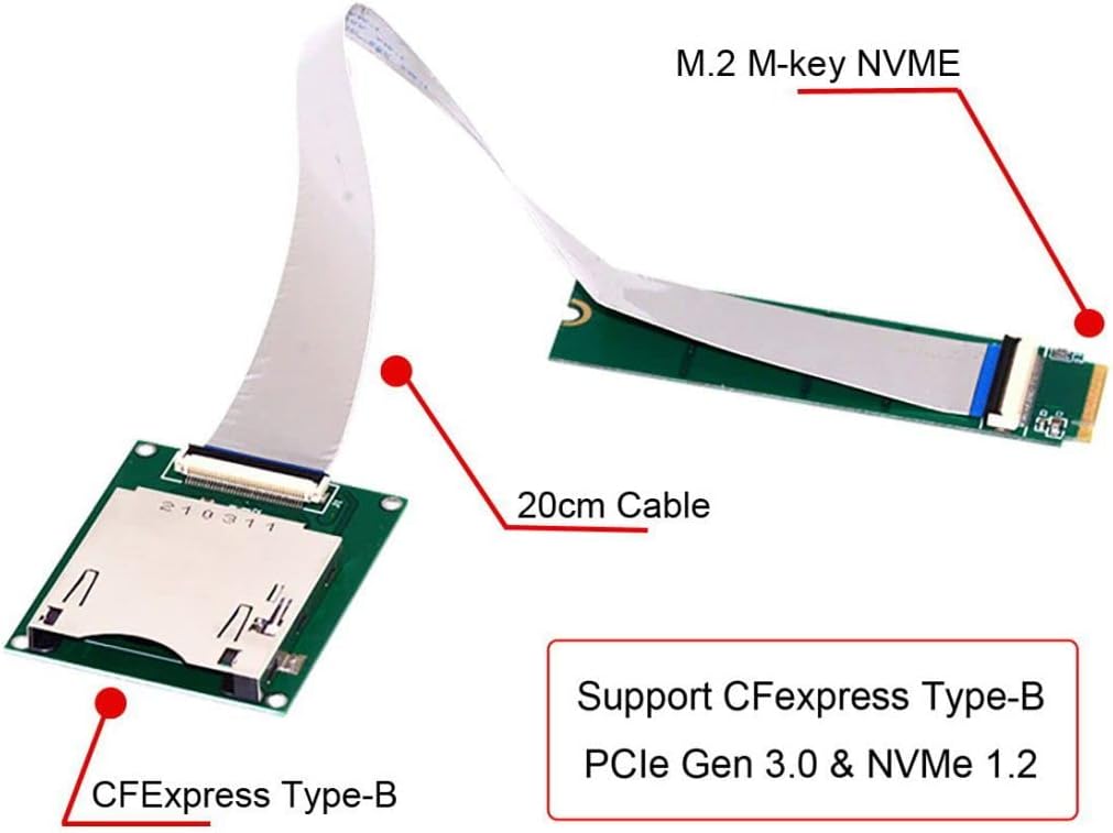 chenyang NGFF M.2 NVMe Mainboard zu CF Express Verlängerungskabel M2 M-Key für CFE Type-B Support R5