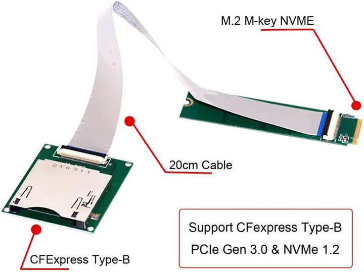 chenyang NGFF M.2 NVMe Mainboard zu CF Express Verlängerungskabel M2 M-Key für CFE Type-B Support R5