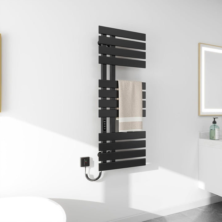 Elektrischer Handtuchhalter, Badheizkörper Elektrisch WiFi Schwarz, 500×1300mm, 460W, für Alexa und