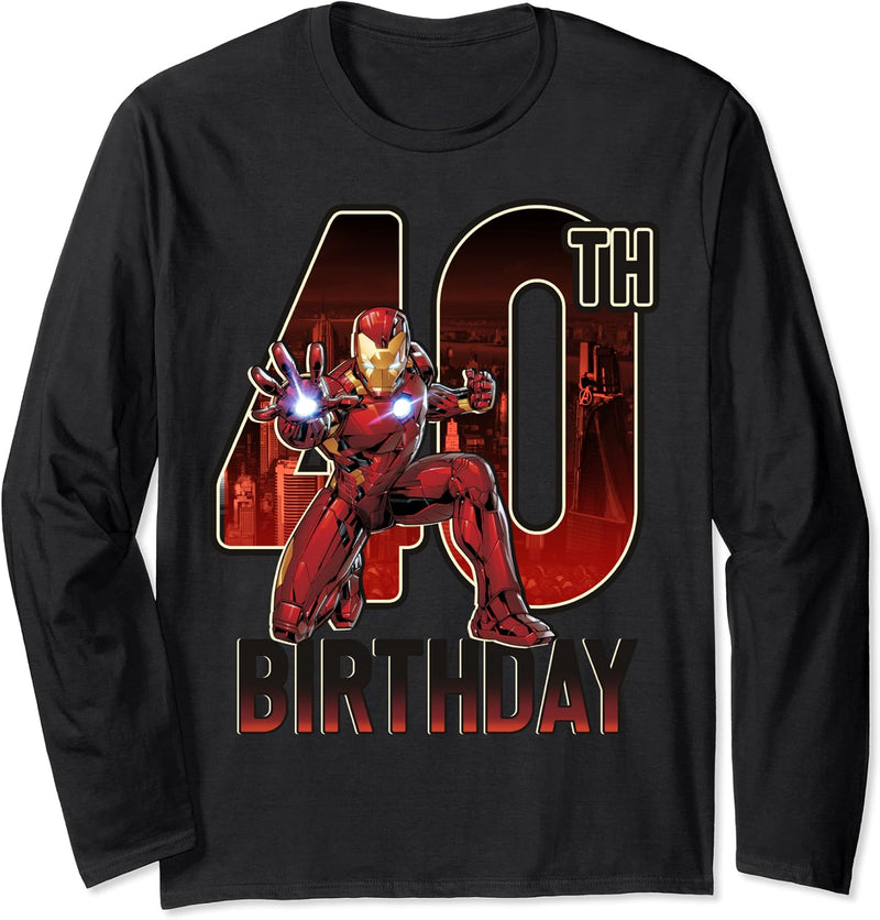 Marvel Iron Man 40th Birthday Action Pose Langarmshirt