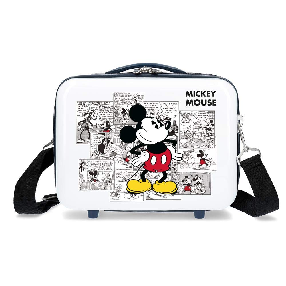 Disney Mickey COMIC Anpassungsfähiger Schönheitsfall Blau 29x21x15 cms ABS Weiss Abs Utensilientasch