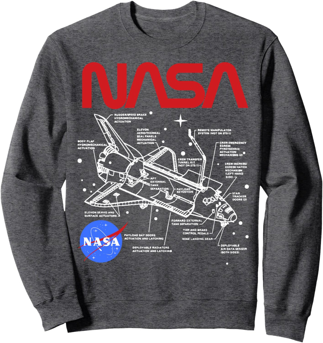 NASA Shuttle Schematics Poster Style Sweatshirt