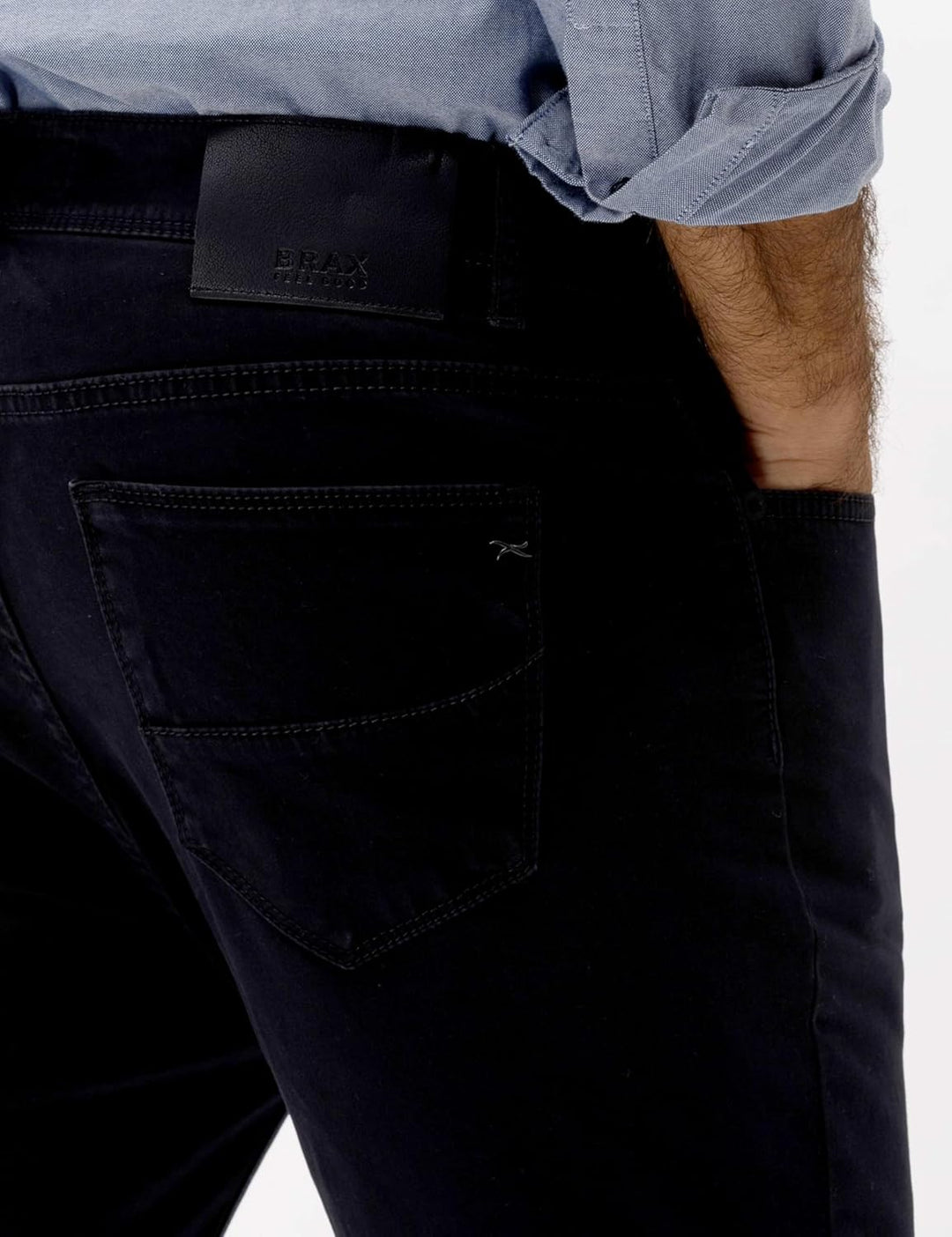 BRAX Straight Fit Hose Cadiz Cotton Satin Stretch Nachtblau 31W / 32L 1 Perma Blue Nos, 31W / 32L 1