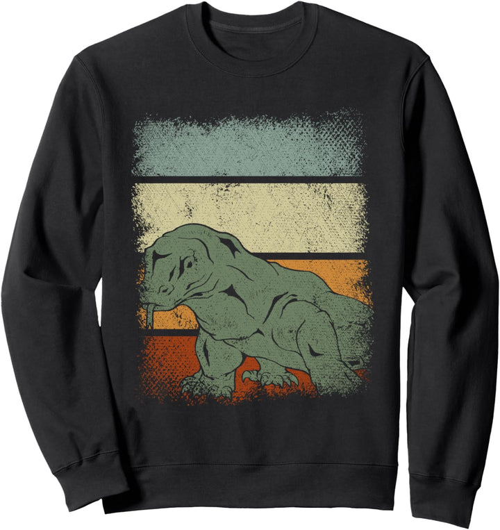 Indonesien Echse Tropisches Reptil Retro Komodowaran Sweatshirt
