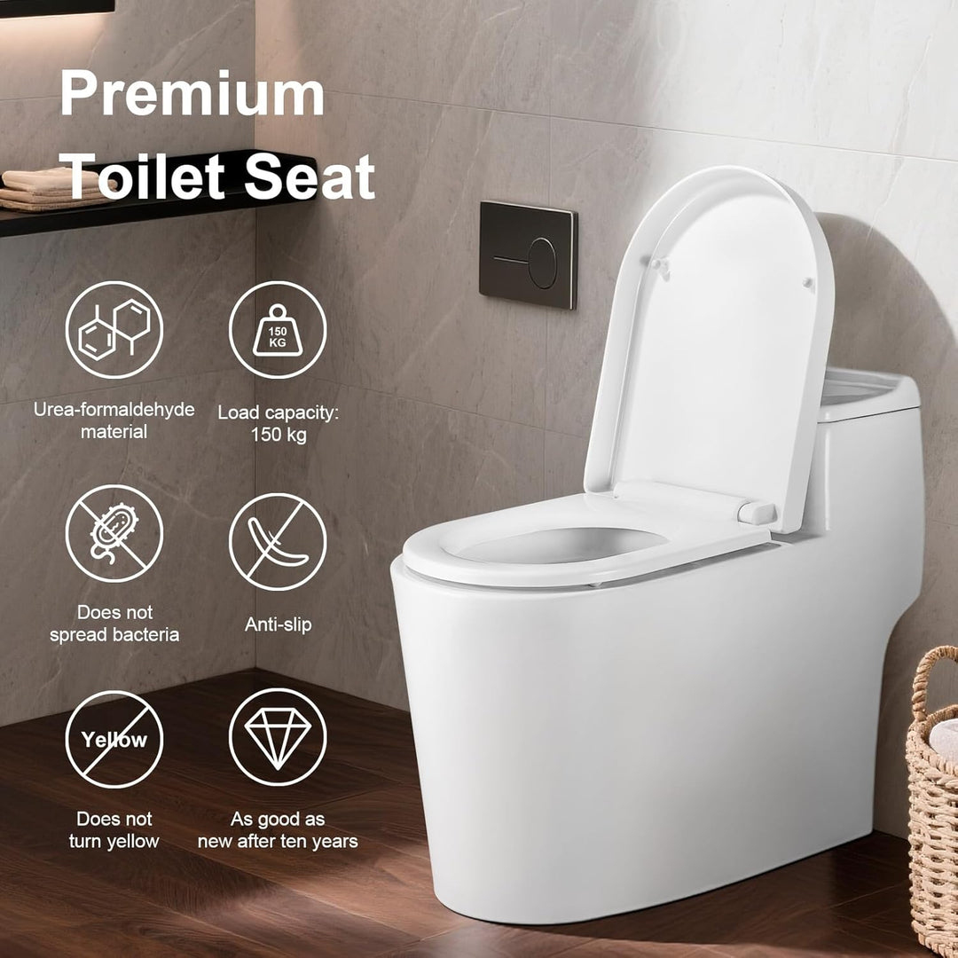 GRIFEMA WC Sitz mit Absenkautomatik-D Toilettendeckel Einfache Montage und Sauber, Klodeckel Quick-R