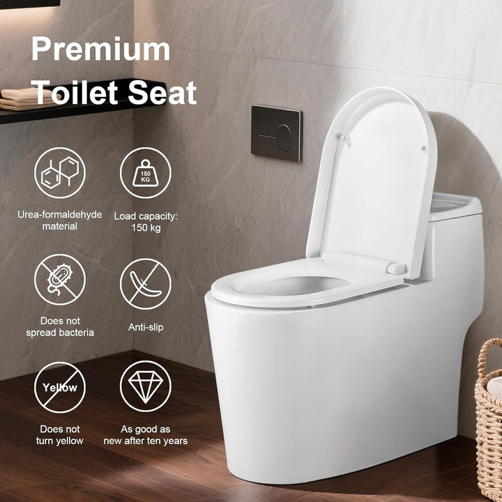 GRIFEMA WC Sitz mit Absenkautomatik-D Toilettendeckel Einfache Montage und Sauber, Klodeckel Quick-R