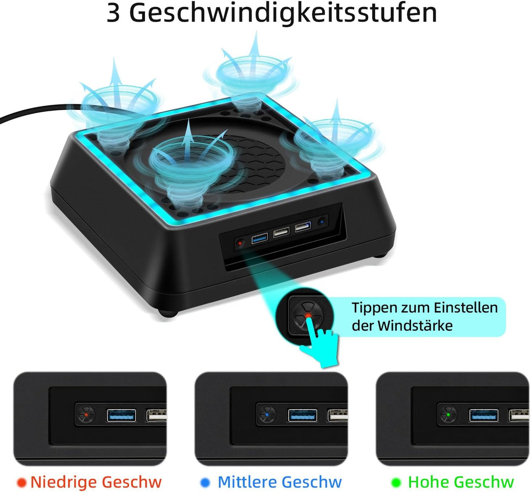 Mcbazel Xbox Serie X Lüfter Xbox Series x ständer mit RGB-Licht/Einstellbare Kühlfunktion/LED-Anzeig