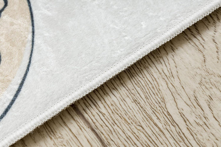 Kinderteppich Bambino Waschteppich Weltraum, Rakete für Kinder Anti-Rutsch - Creme 140x190 cm 140x19