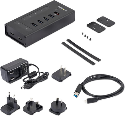 StarTech.com USB Hub 7 Port - Metall - USB-A zu 3x USB-C und 1x USB-C - USB 3.0 - 5GBit/s - Industri