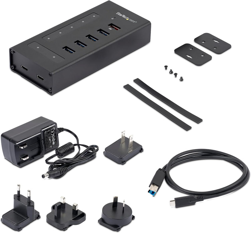 StarTech.com USB Hub 7 Port - Metall - USB-A zu 3x USB-C und 1x USB-C - USB 3.0 - 5GBit/s - Industri