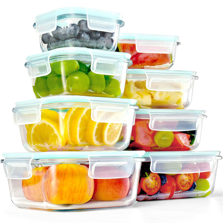 Meal Prep Boxen Glasbehälter mit Deckel Glas Lebensmittelbehälter - Hochfest, Spülmaschinengeeignet