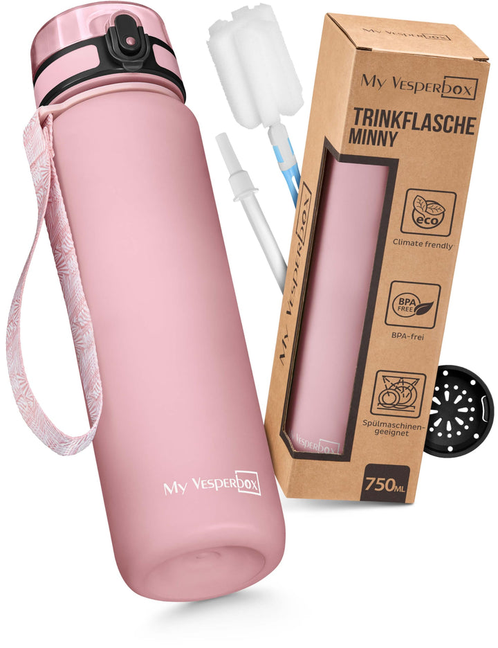 My Vesperbox® Trinkflasche Kinder [750ML] - Wasserflasche Kohlensäure Geeignet & Auslaufsicher - Wat