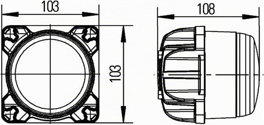HELLA - LED-Arbeitsscheinwerfer - Modul 90i - 12/24V - Einbau/Schraubanschluss - 4-Punkt Befestigung