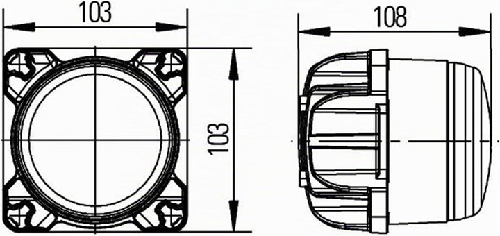 HELLA - LED-Arbeitsscheinwerfer - Modul 90i - 12/24V - Einbau/Schraubanschluss - 4-Punkt Befestigung