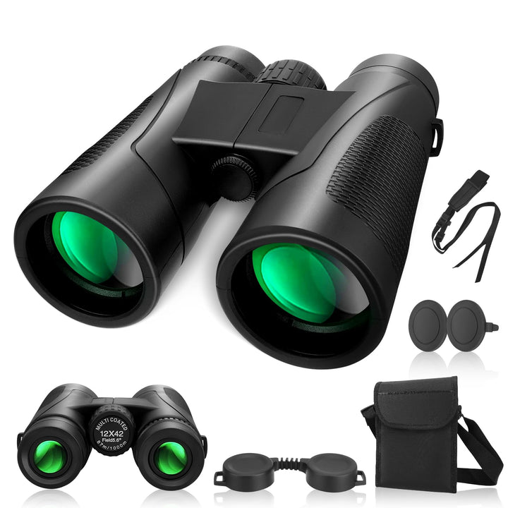 Binoculars Fernglas Erwachsene Professional Wasserdicht BAK4 12x42 HD FMC Objektiv für Vogelbeobacht